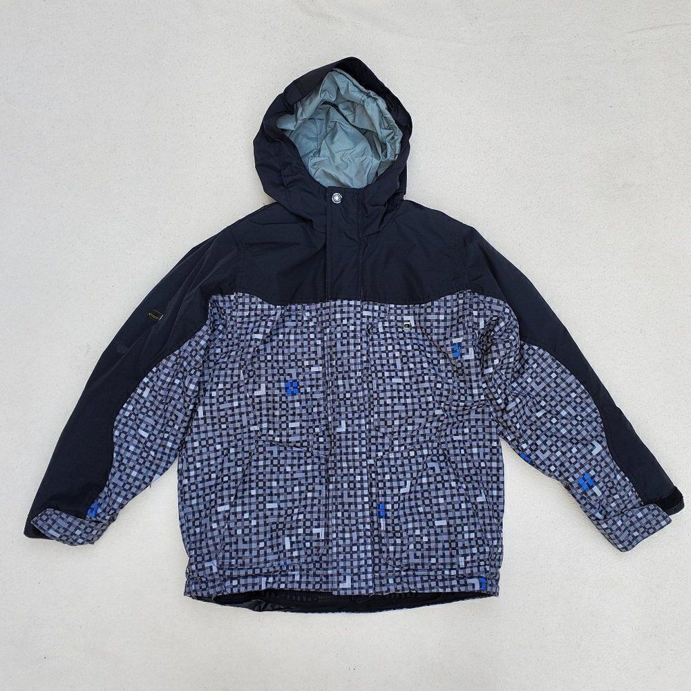 Ripzone Black and Gray Hooded Snow Jacket